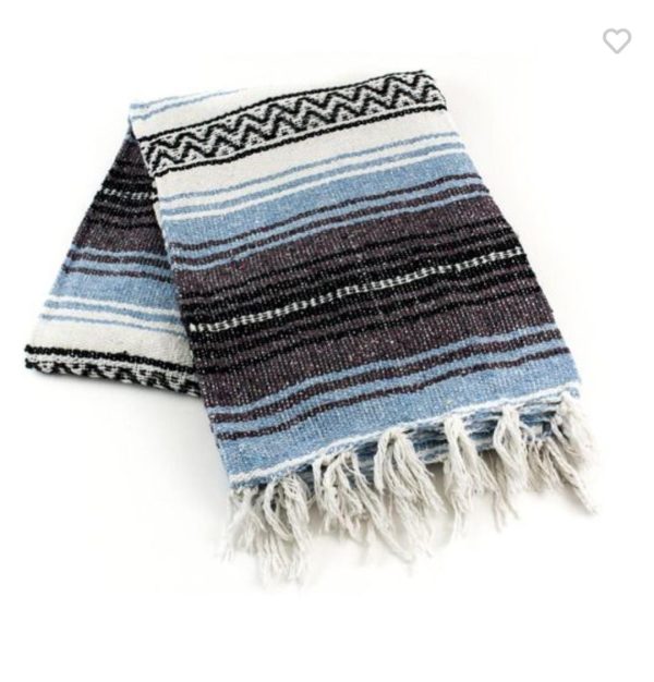 Light Blue Mexican Falsa Blanket