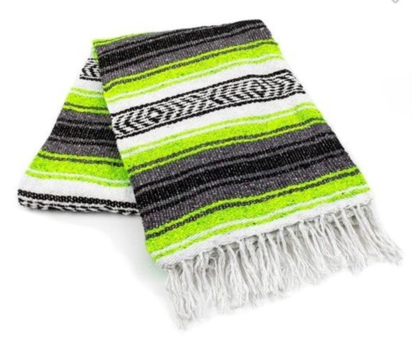 Lime Green Mexican Falsa Blanket