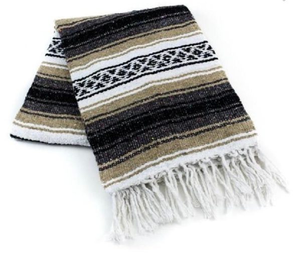 Beige Mexican Sarape Blanket