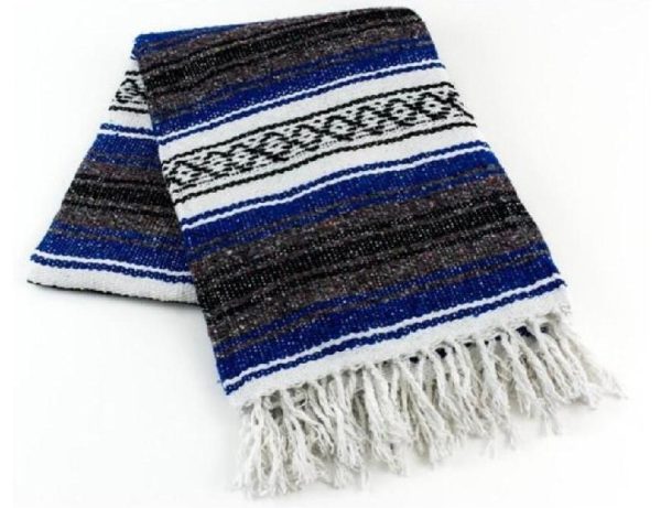 Royal Blue Mexican Falsa Blanket