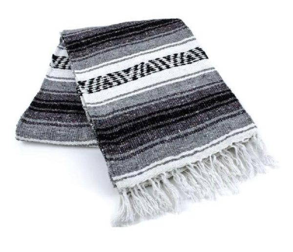 Silver Mexican Sarape Blanket