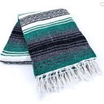 Mint Green Mexican Falsa Blanket