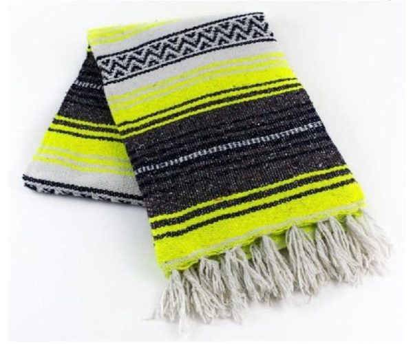 Neon Yellow Mexican Sarape Blanket